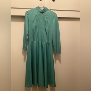 Vintage green and white polka dot dress (Mad Men style)  perfect for Christmas